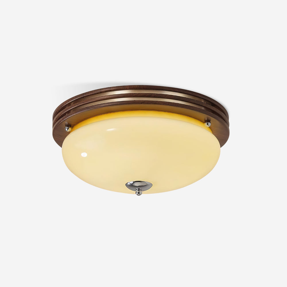 Dimmable Glass Aurora Flush Ceiling Light With Canopy Metal